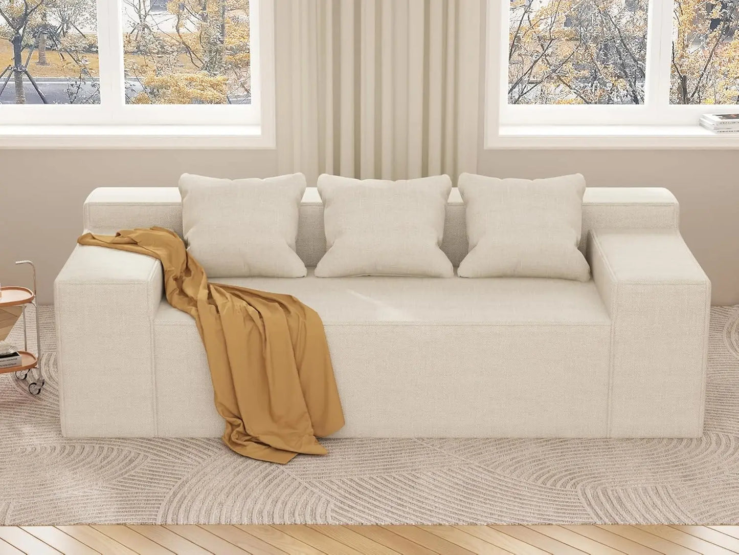 Modular Sectional Sofa Corduroy With Movable Cushions