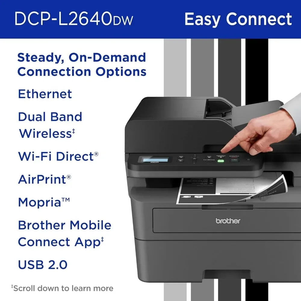 DCP L2640DW Wireless Monochrome Multifunction Laser Printer Copy Scan