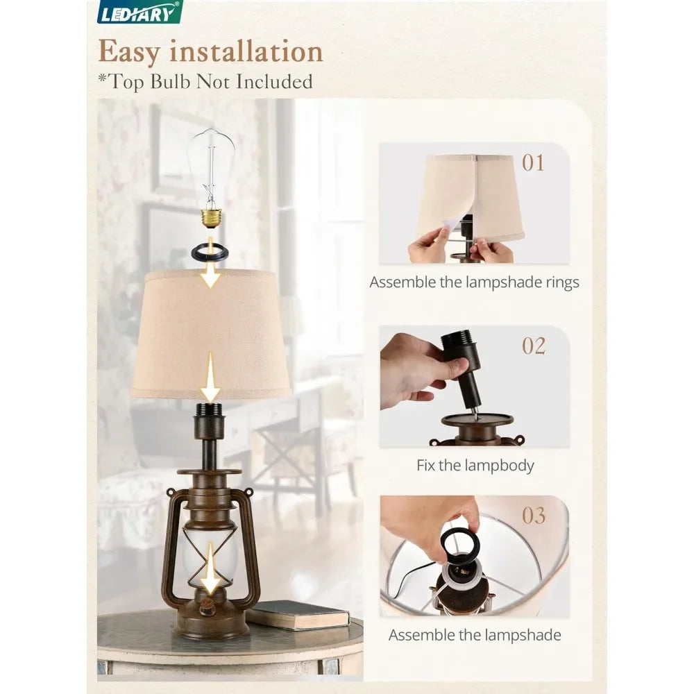 Angie's Home Store Customizable LED Vintage Lantern Table Lamps