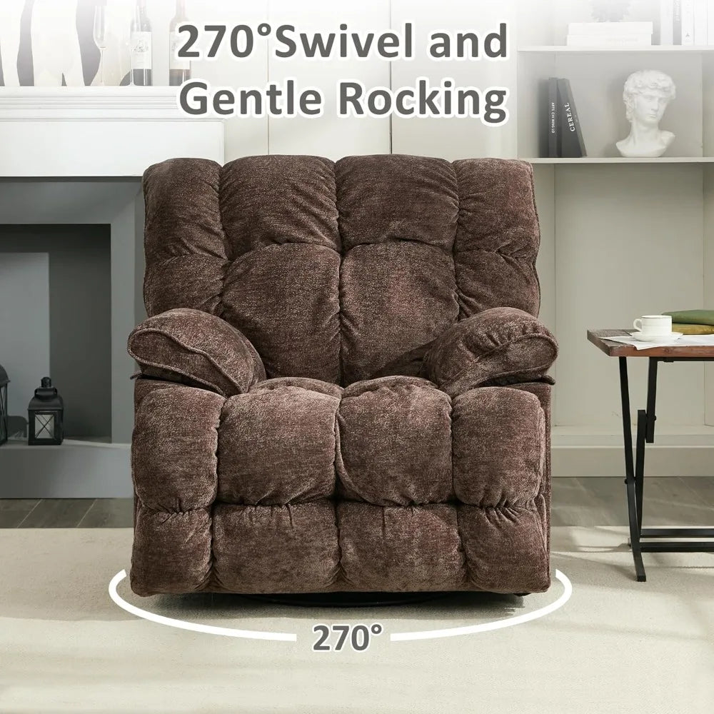 HUANZHUANG Oversized Rocker Recliner With Power Swivel