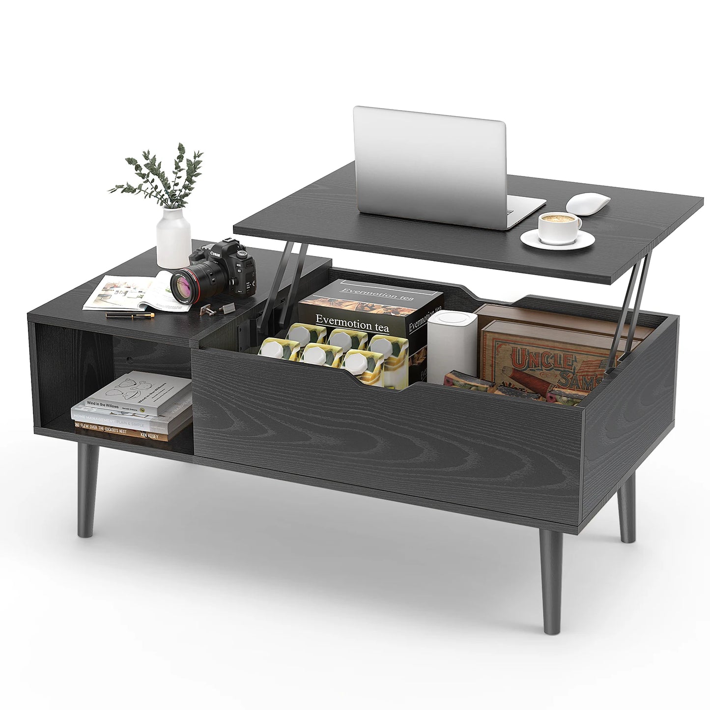 JHK Lift Top Coffee Table With Storage And Easy Lift
