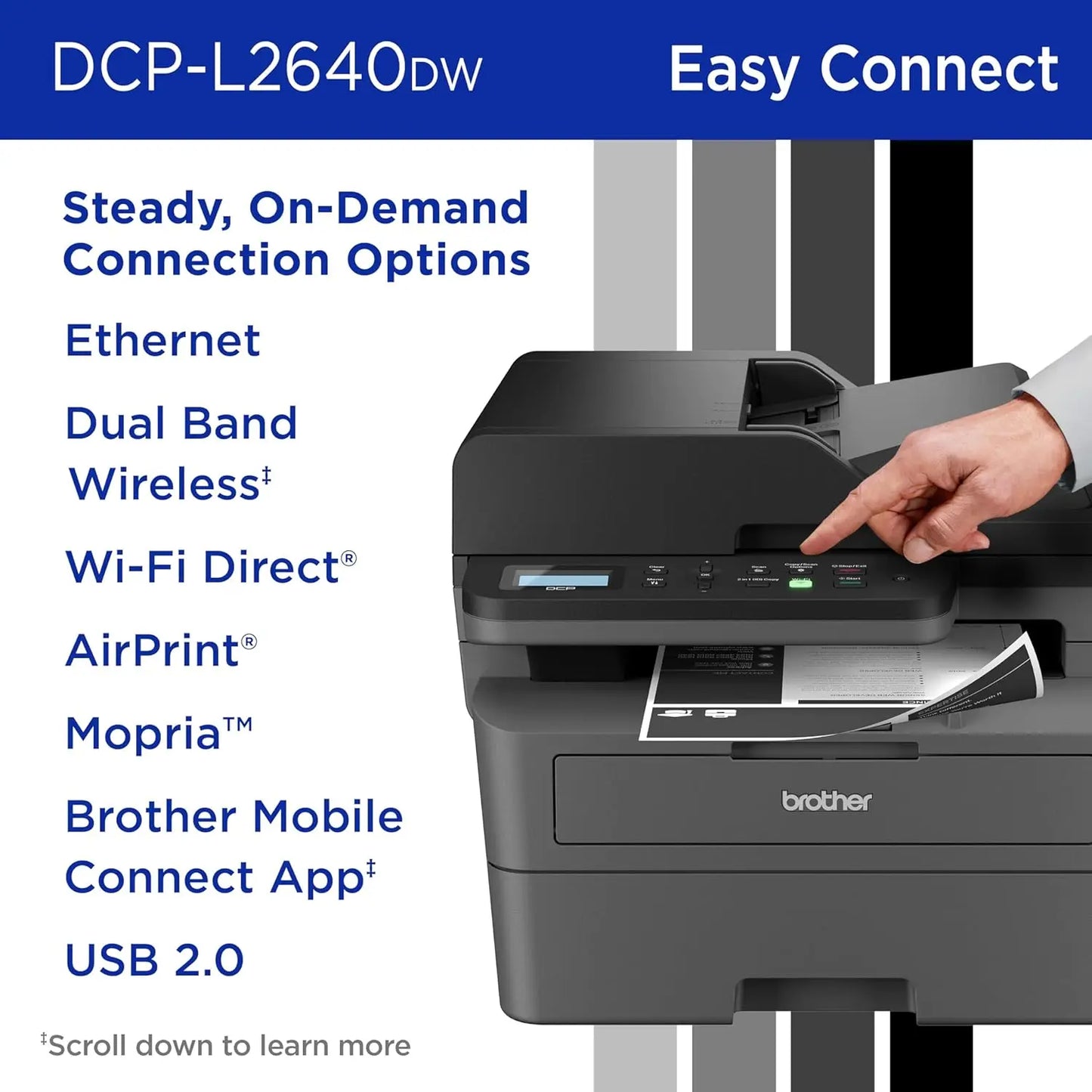 XMSJ DCP L2640DW Wireless Monochrome Multifunction Printer With Copying Scanning