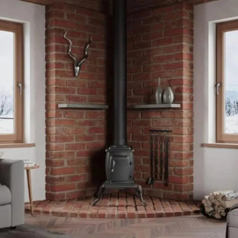 Cast Iron Wood Stove With Cool Touch Handle 54000 BTU