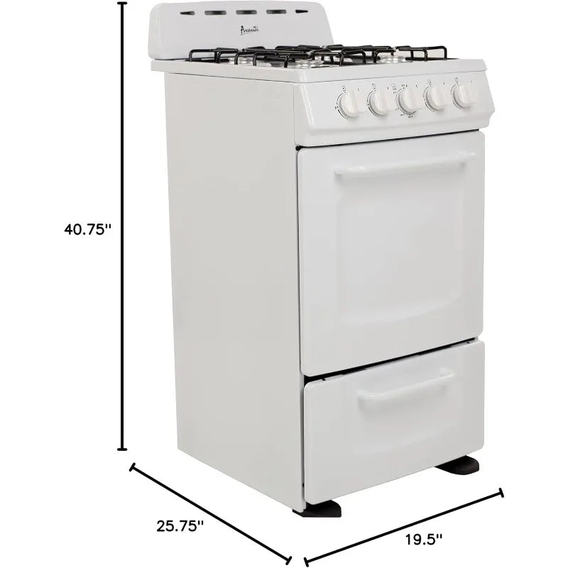 GRO20P0W Gas Range Oven Compact Freestanding With 4 Burners