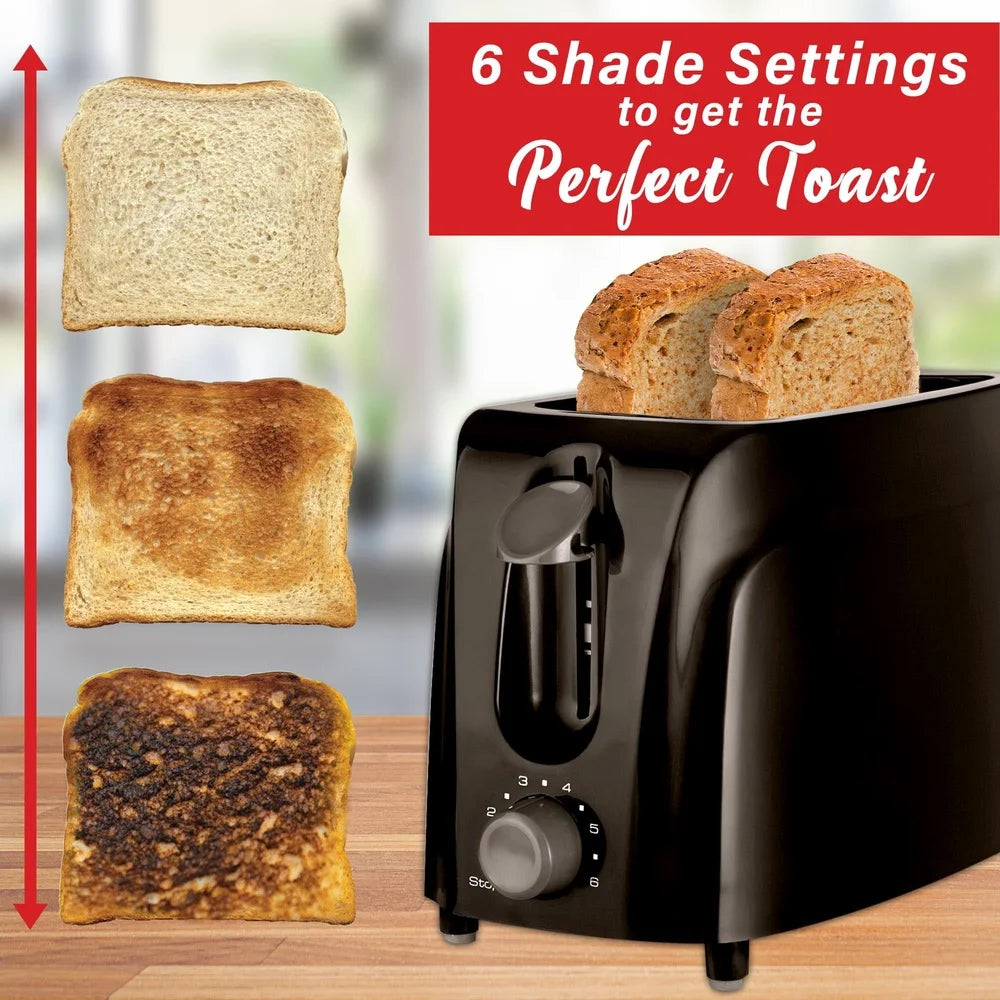 XMSJ Cool Touch 2 Slice Toaster 6 Settings High Lift