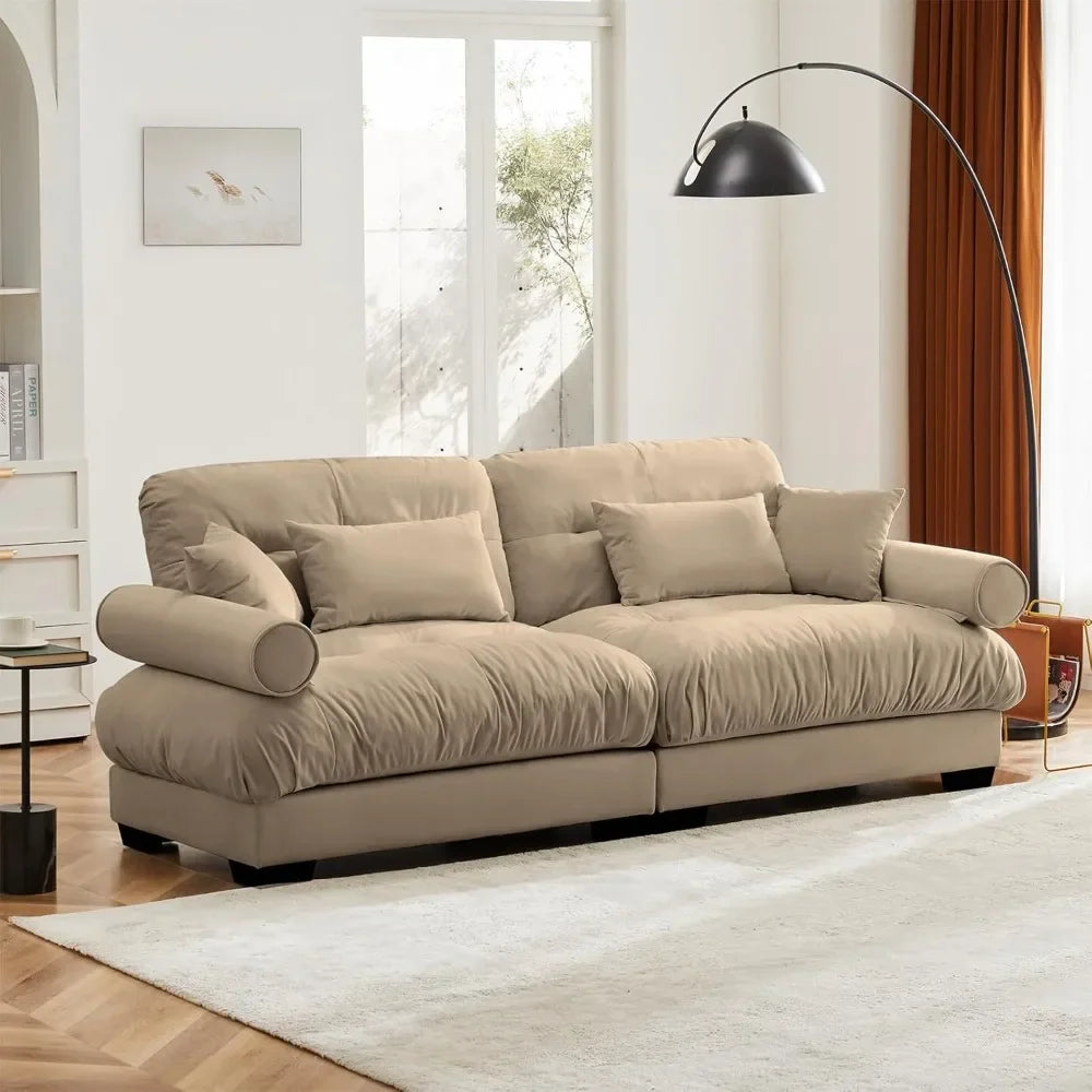 HUANZHUANG Velvet Modular Loveseat Sofa for Living Room