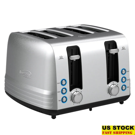 4 Slice Stainless Steel Toaster Bagel Defrost 7 Shade