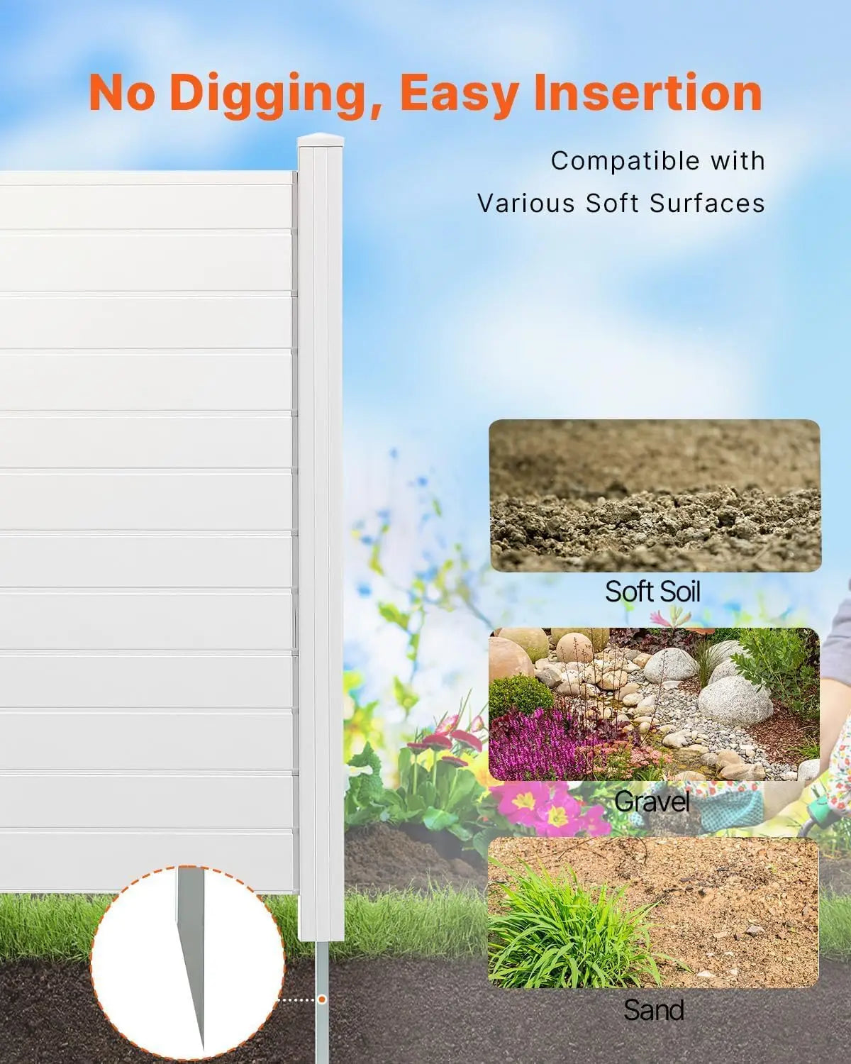 XMSJ Outdoor Privacy Screen PVC Fence For AC Units And Pool Equipment