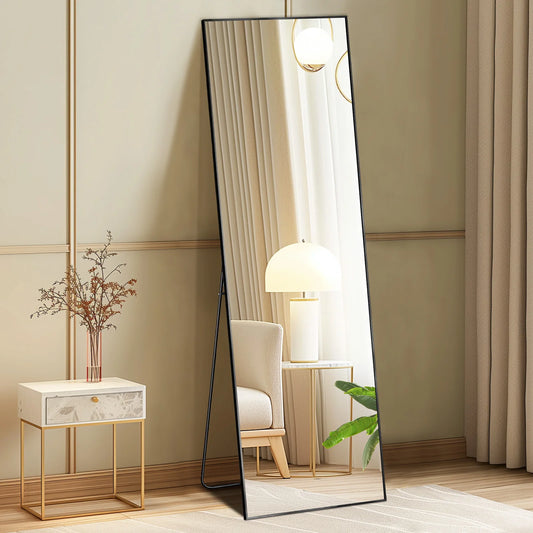 JHK Premium UltraDurableAntiCorrosionCoating Floor Standing Wall Mirror With Aluminum Frame