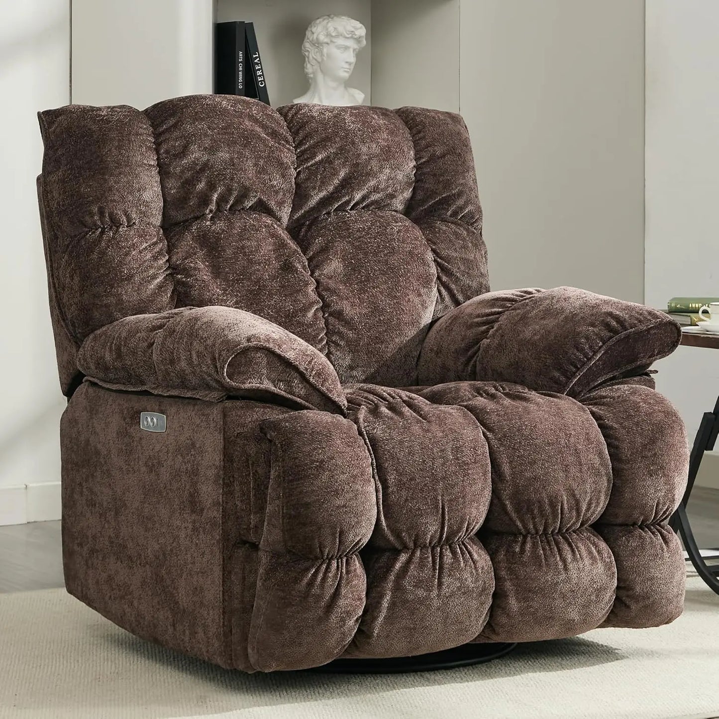 HUANZHUANG Oversized Rocker Recliner With Power Swivel