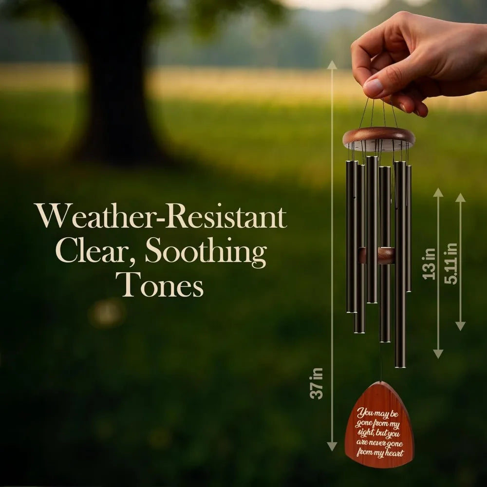 Angie's Home Store Custom Engraved Wooden Wind Chimes For Memorial