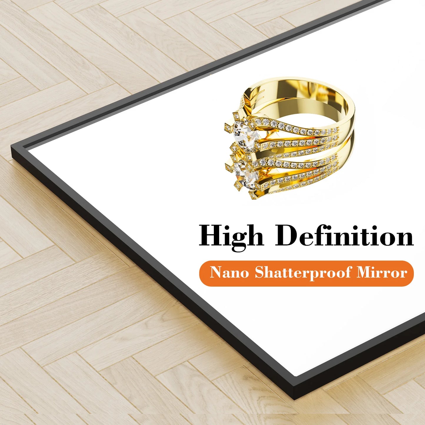 JHK Premium UltraDurableAntiCorrosionCoating Floor Standing Wall Mirror With Aluminum Frame