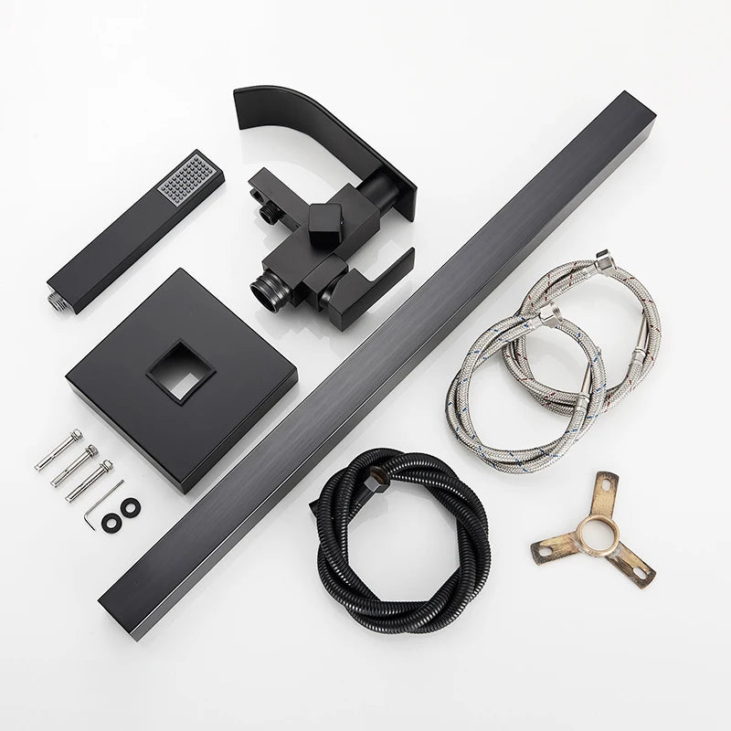 Rozin Floor Standing Bathtub Faucet Matte Finish Waterfall Mixer Tap