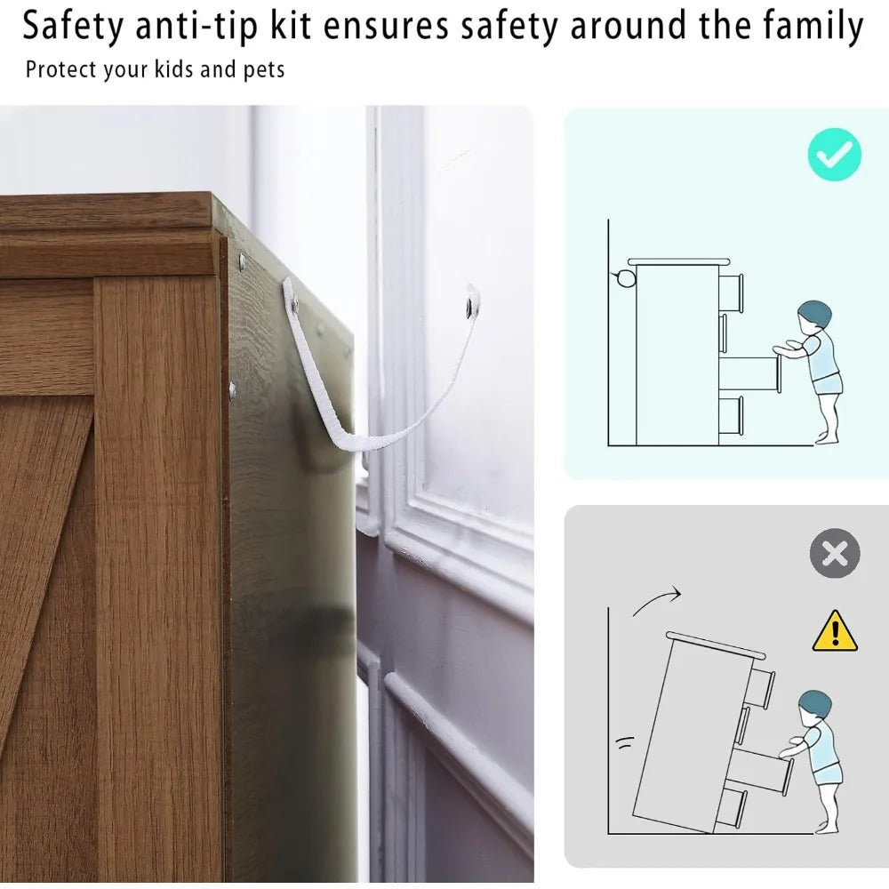 XUYUAN Farmhouse WardrobeDresser With Six Drawers SolidOakwood BedroomStorage Cabinet