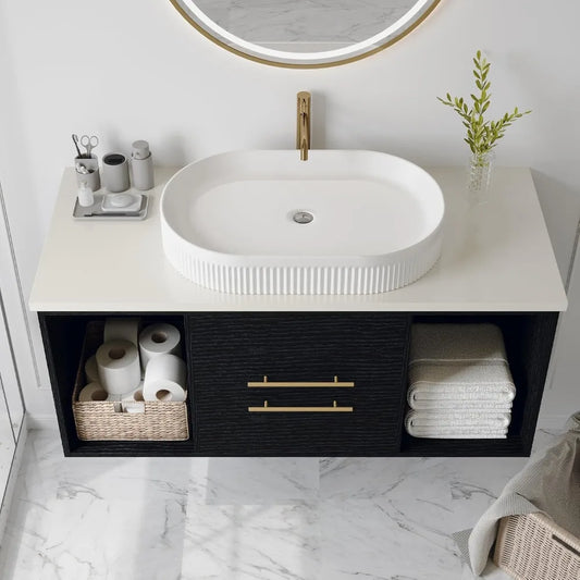 ZHUXIANG Modern Floating Bathroom Vanity With Premium Ceramic Basin