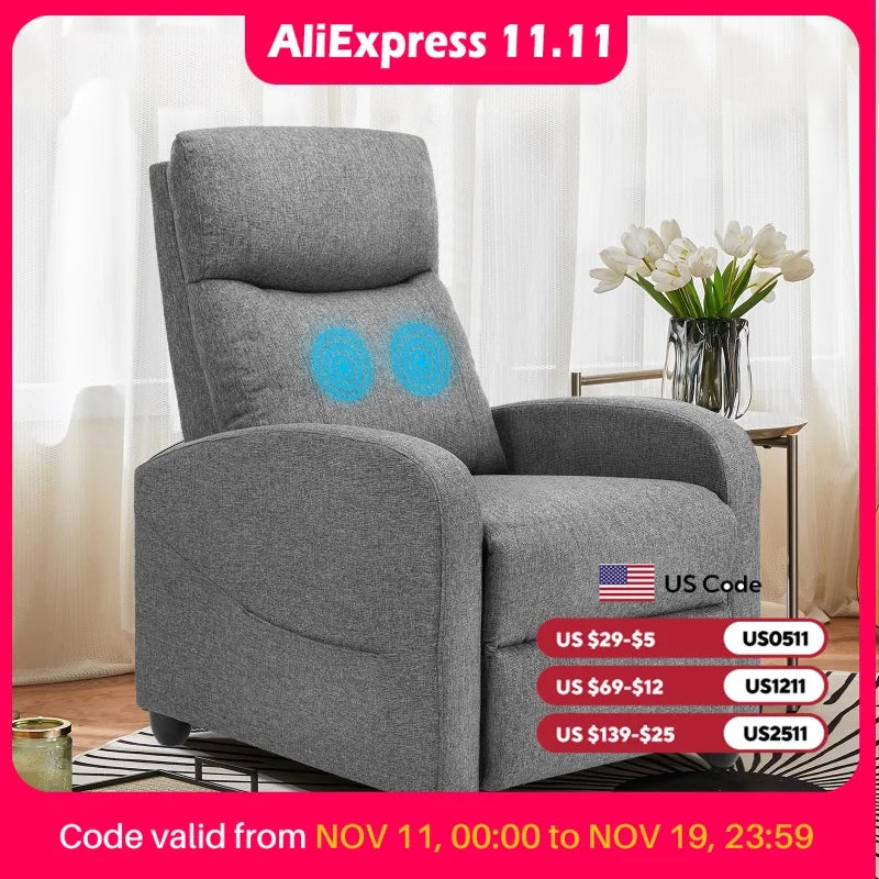 JHK Recliner Chair Massage Sofa With Lumbar Support