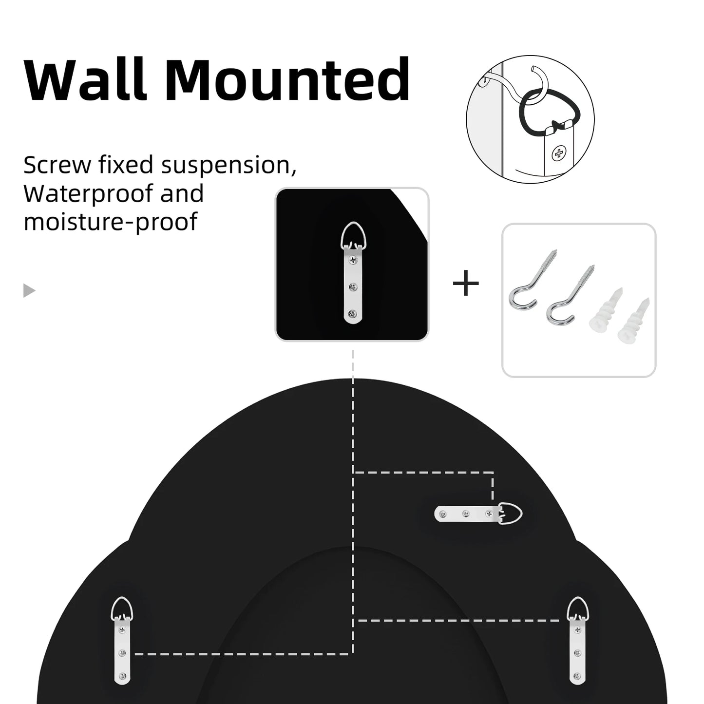 Diamond Crystal Wall Mirror Oval Glass Decor For Living Room