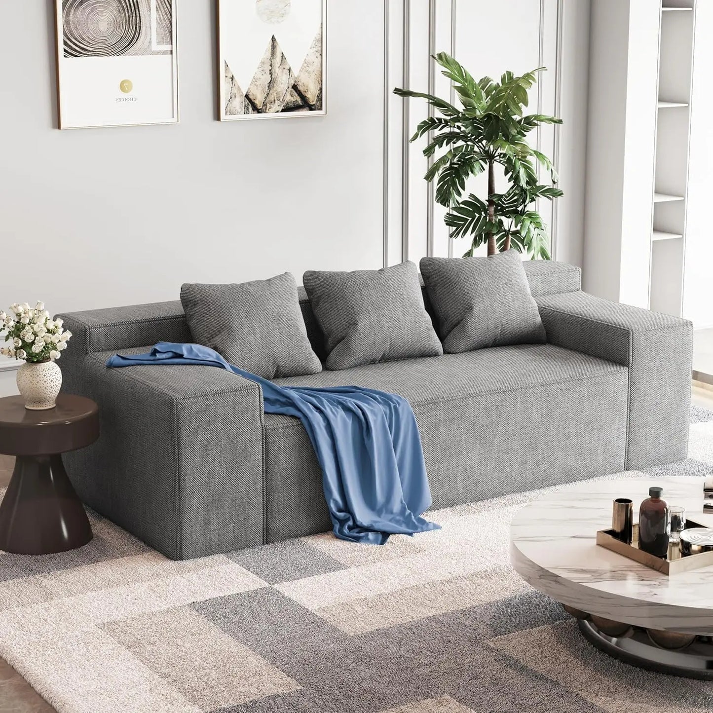 Modular Sectional Sofa Corduroy With Movable Cushions