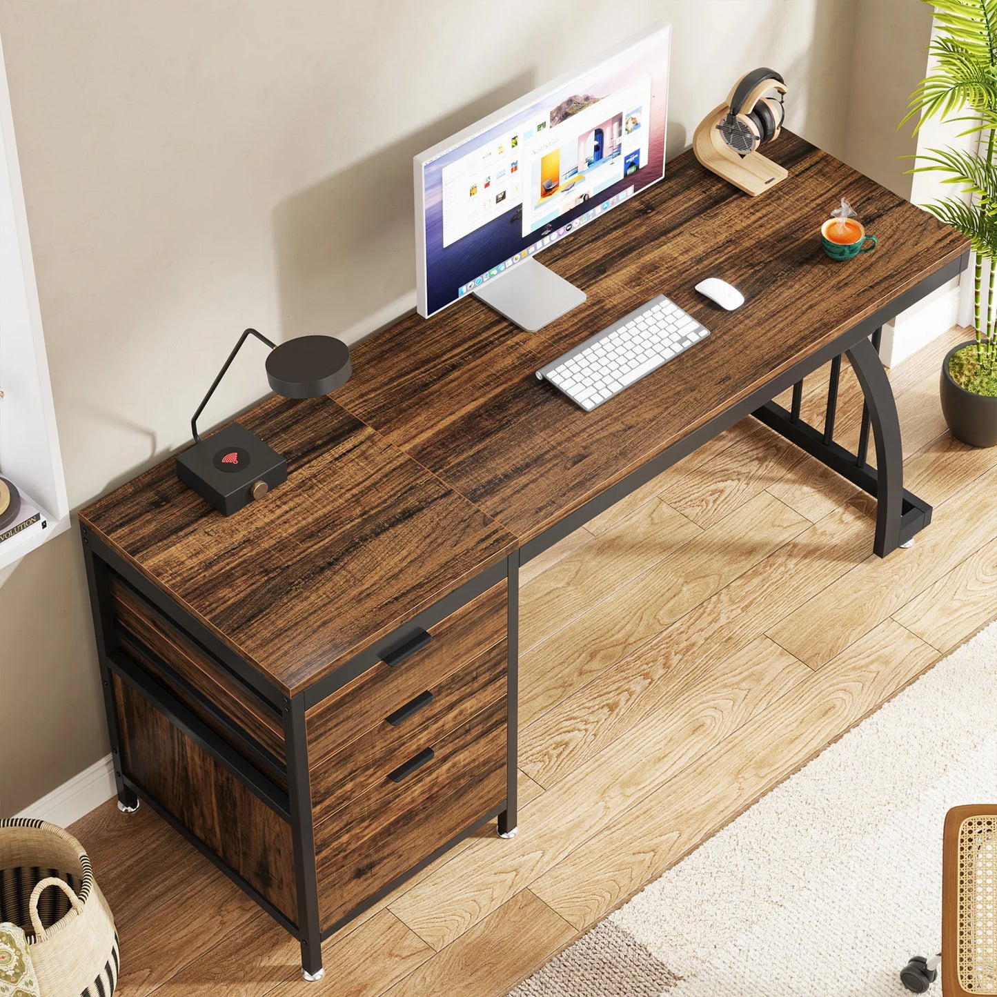 Tribesigns Computer Desk With 3 Drawers And Reversible Drawers