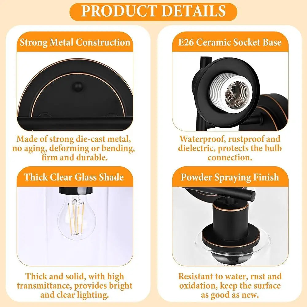 XMSJ 3 Light Wall Sconce Bathroom Vanity Light Fixture