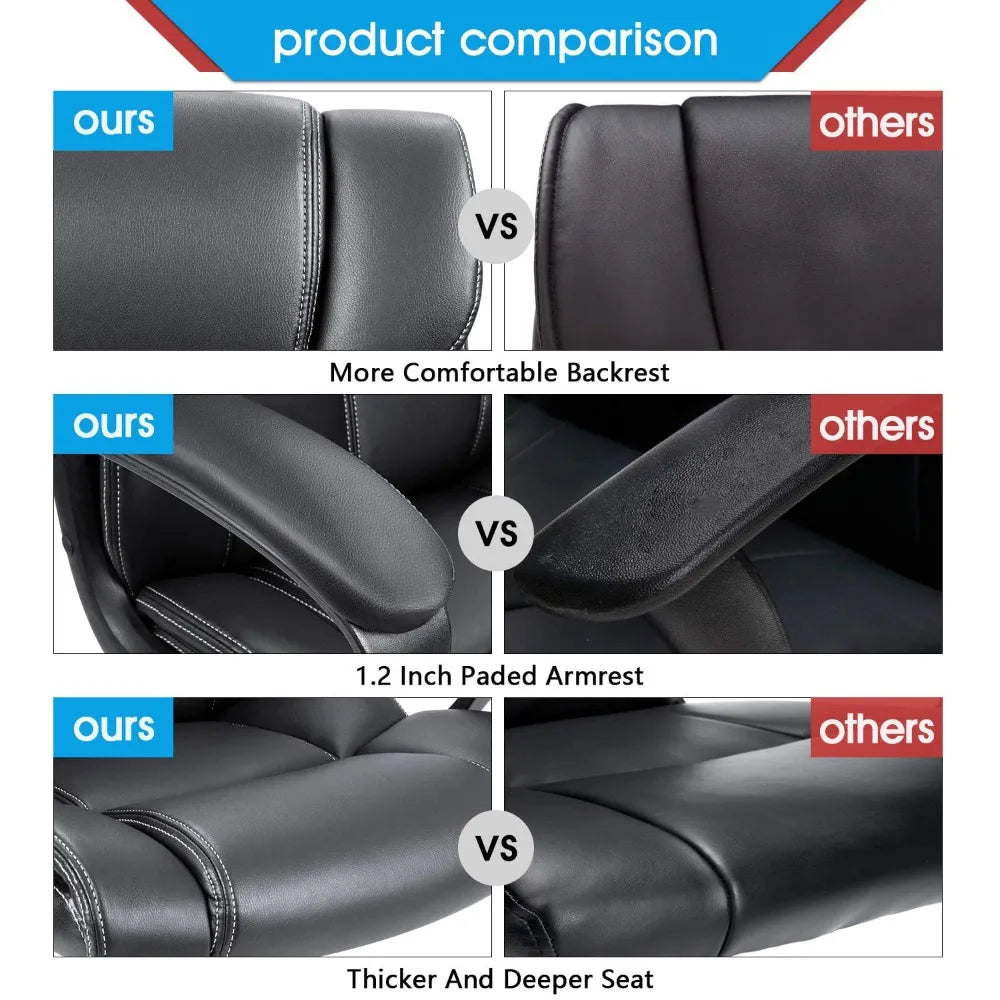 XIAOLANG Ergonomic Faux Leather Office Chair With Armrests