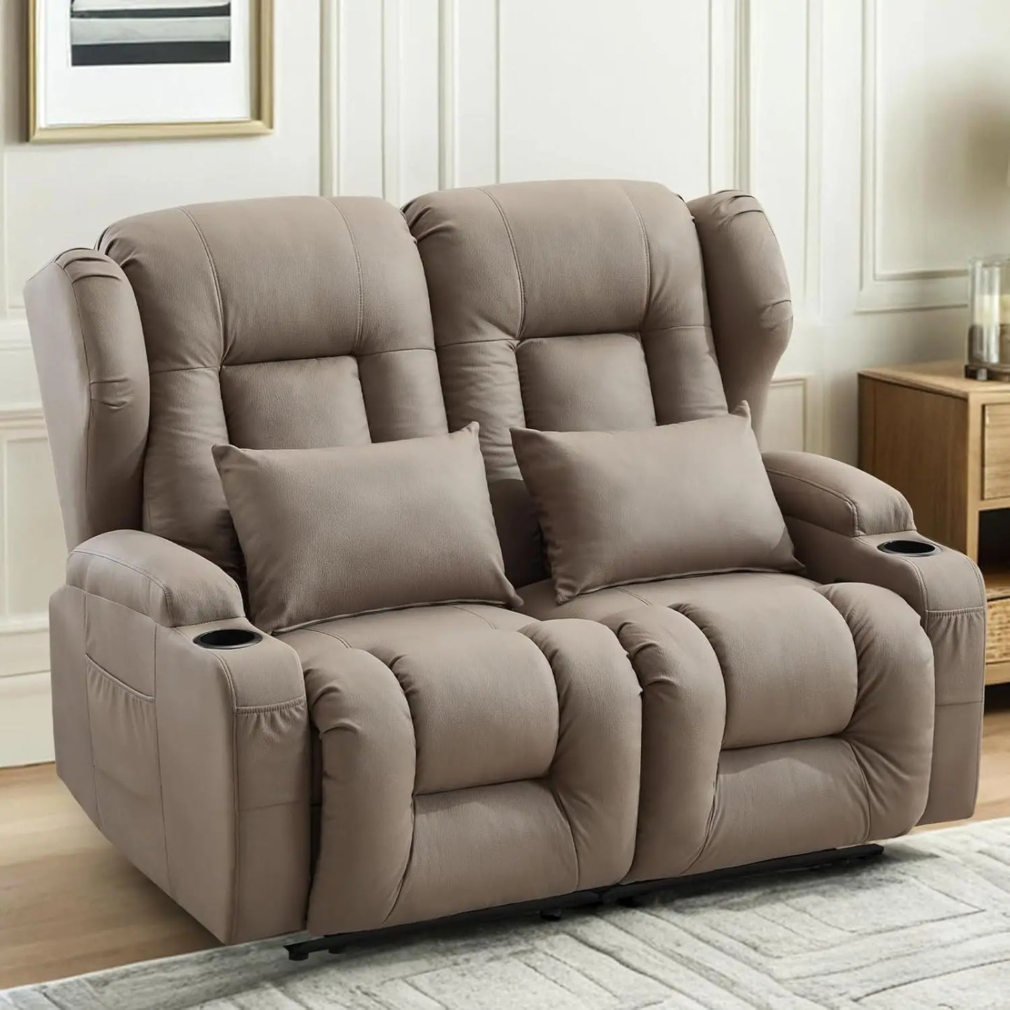 Huanzhuang Loveseat Recliner Sofa Wall Hugger for Small Spaces