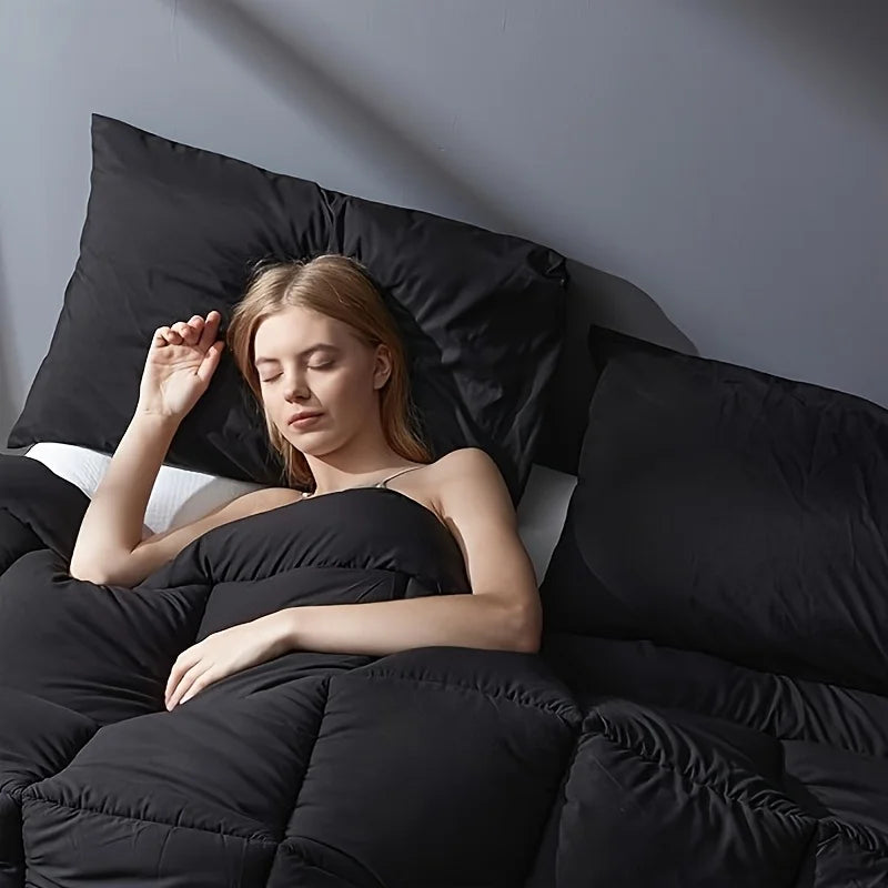 All Seasons Microfiber Bed Comforter Set With 1 Comforter And 2 Pillow Shams