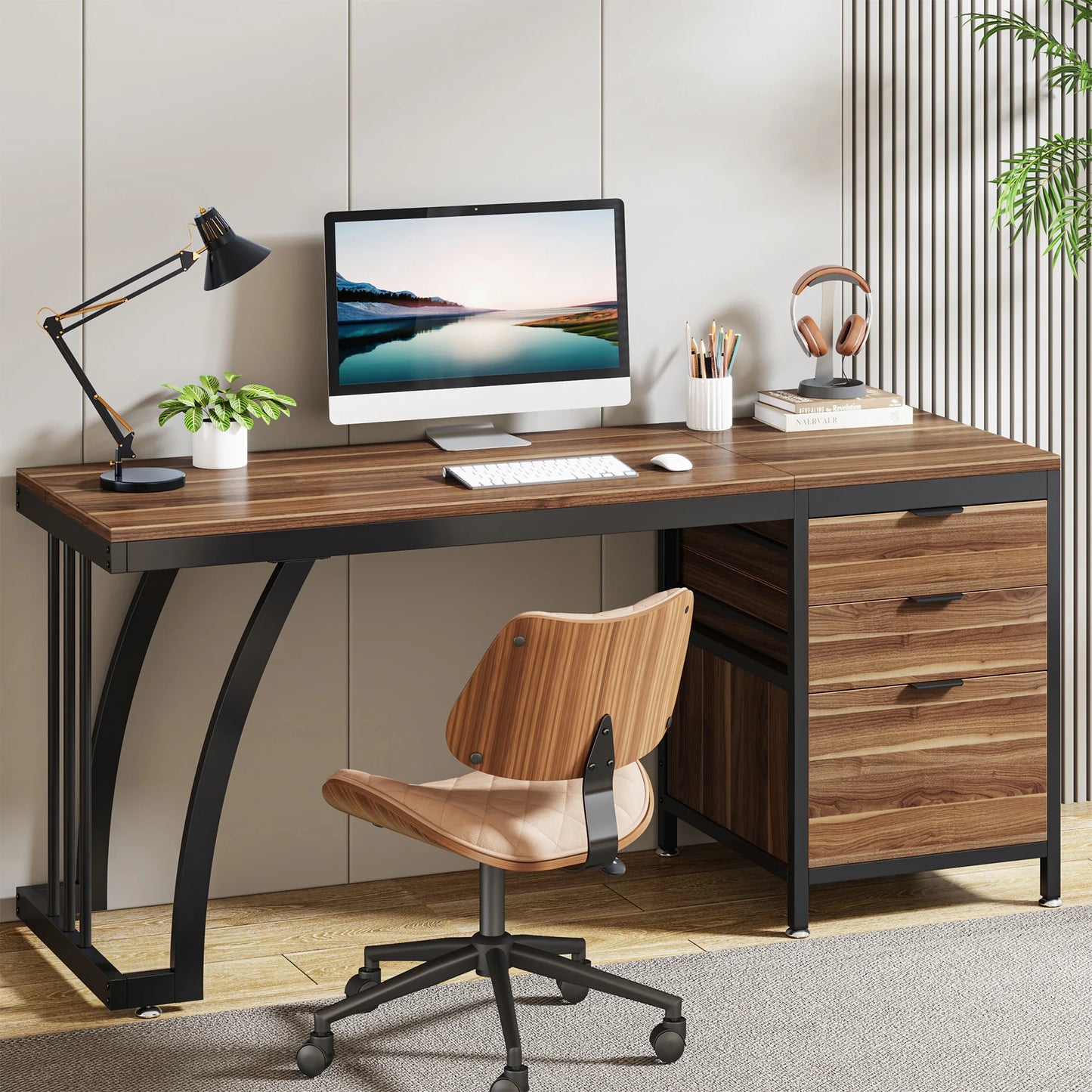 Tribesigns Computer Desk With 3 Drawers And Reversible Drawers