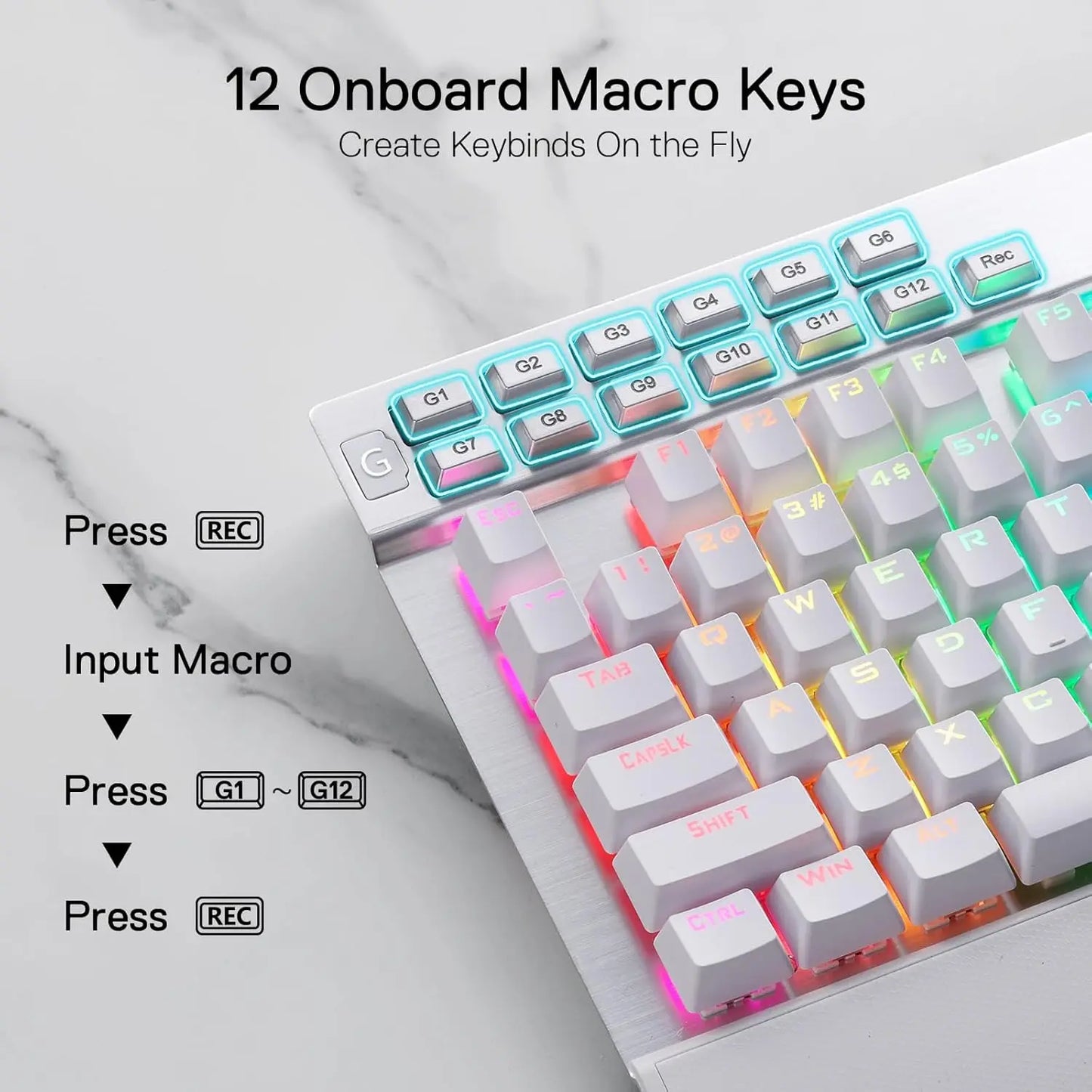Redragon K550 Wired Mechanical Keyboard With Wrist Rest 104 Keys
