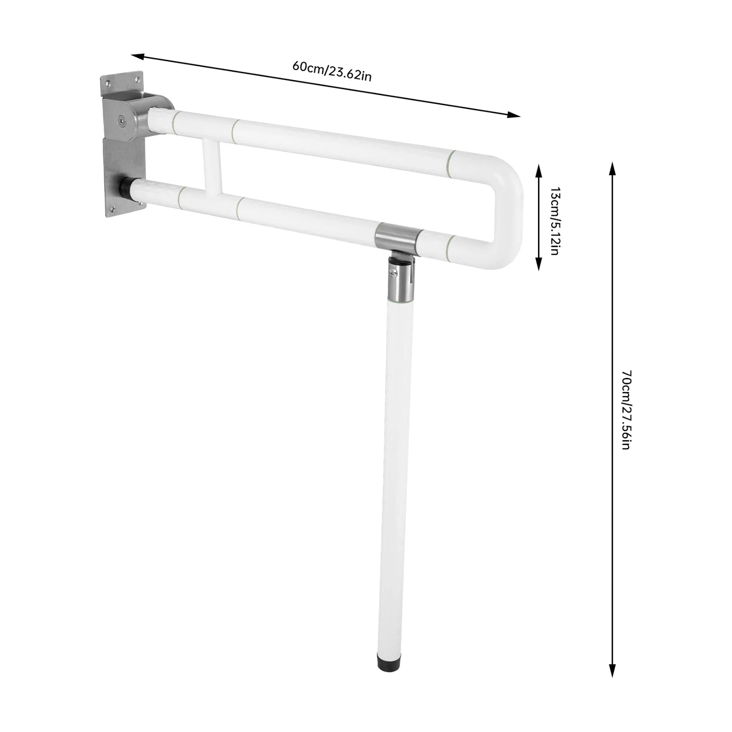 Hign-concerned Foldable Toilet Handle Grab Bar Wall Mount
