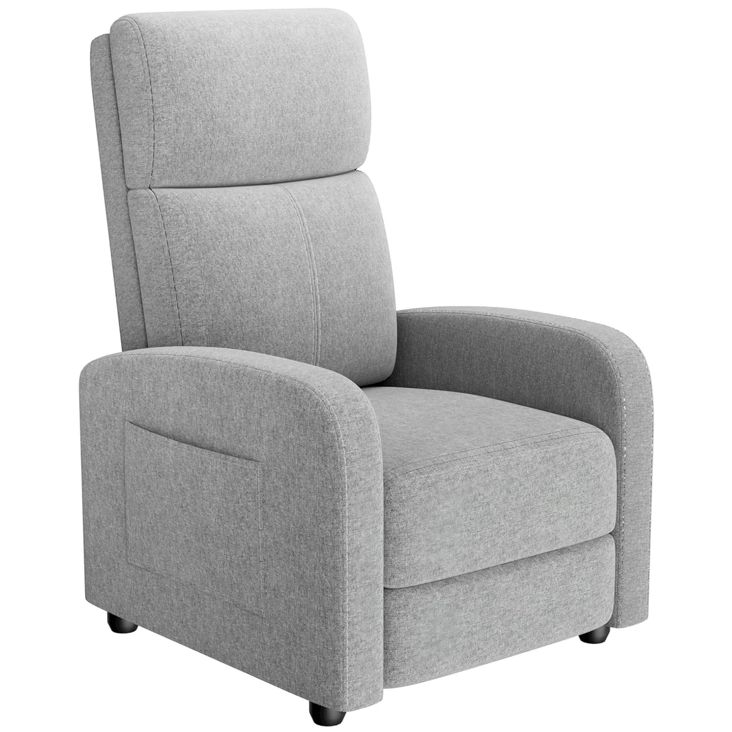 HiMISSCN Push Back Recliner Chair for Adults With Side Pocket