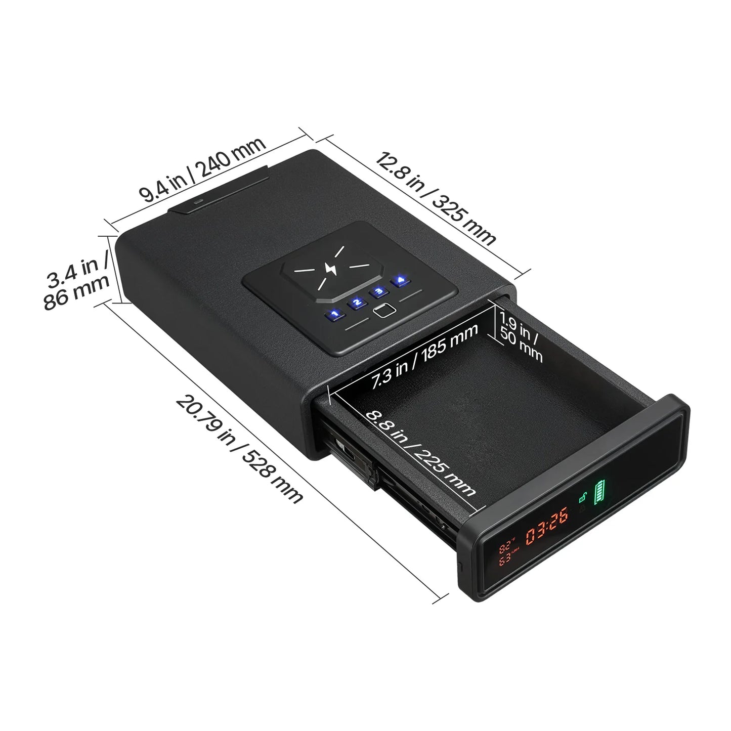 SucceBuy Gun Safe Slider 3Way With Fingerprint Code Key LED