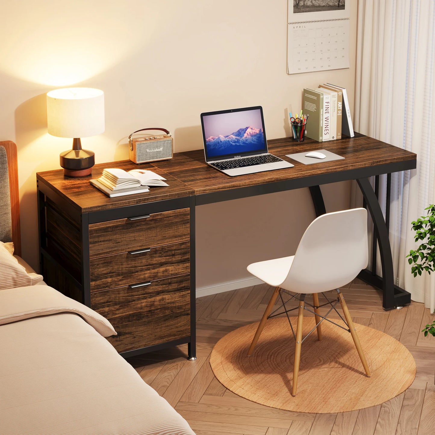 Tribesigns Computer Desk With 3 Drawers And Reversible Drawers