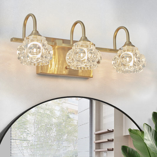 ARLGSITE Modern Vanity Light Three Light Crystal Bathroom Wall Sconce
