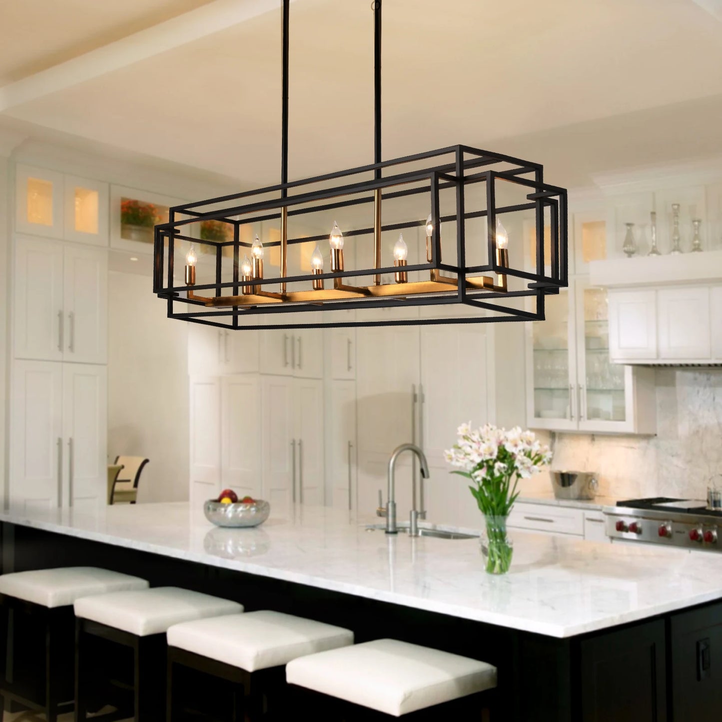 LovingC Retro Industrial Chandelier Pendant Light Dining Room Kitchen Island