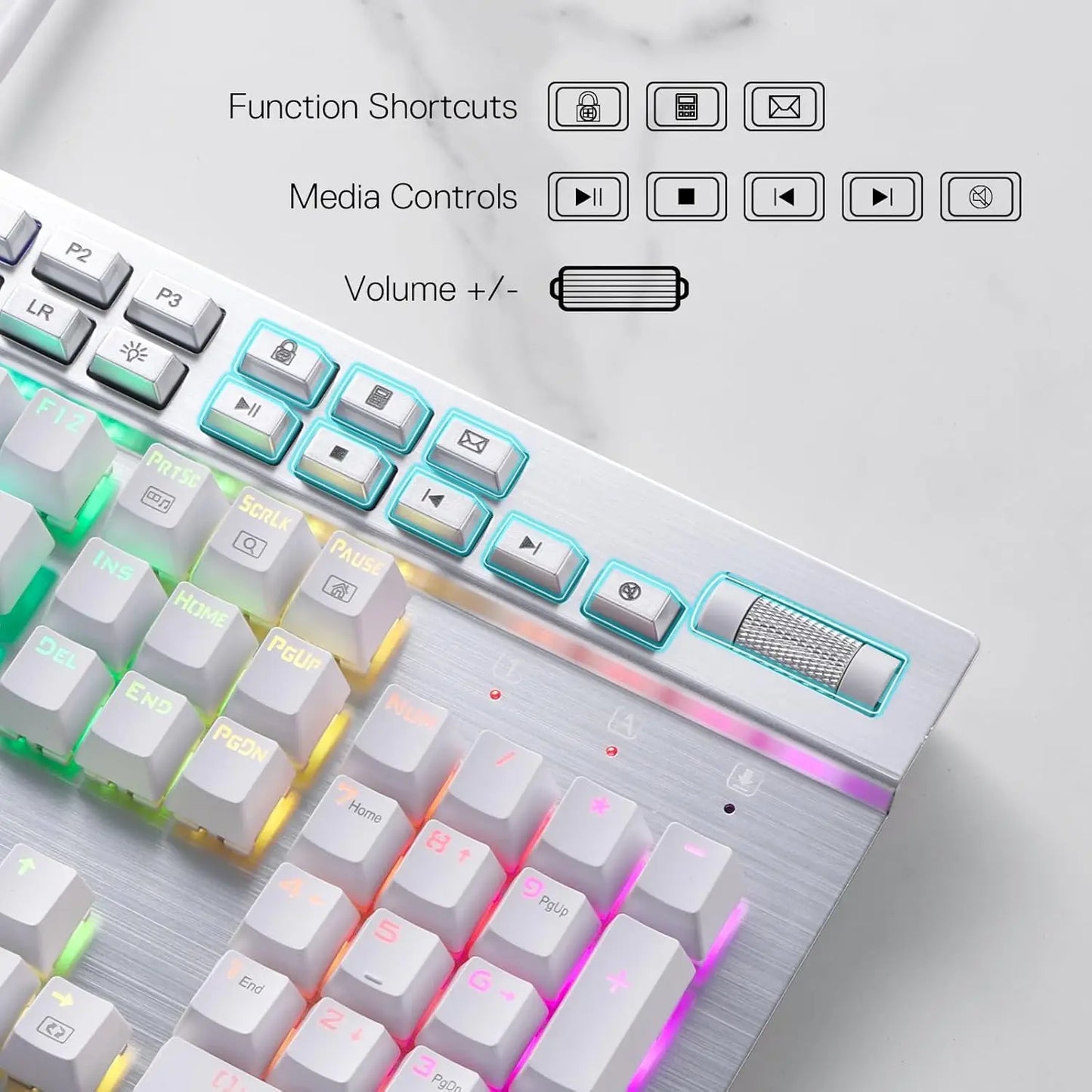 Redragon K550 Wired Mechanical Keyboard With Wrist Rest 104 Keys
