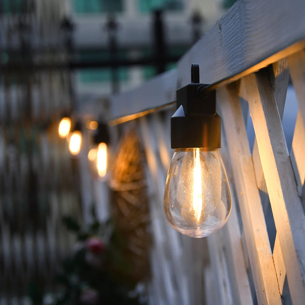 Burhui LED Outdoor Garden Light String 2 Pack Festoon Lights for Weddings