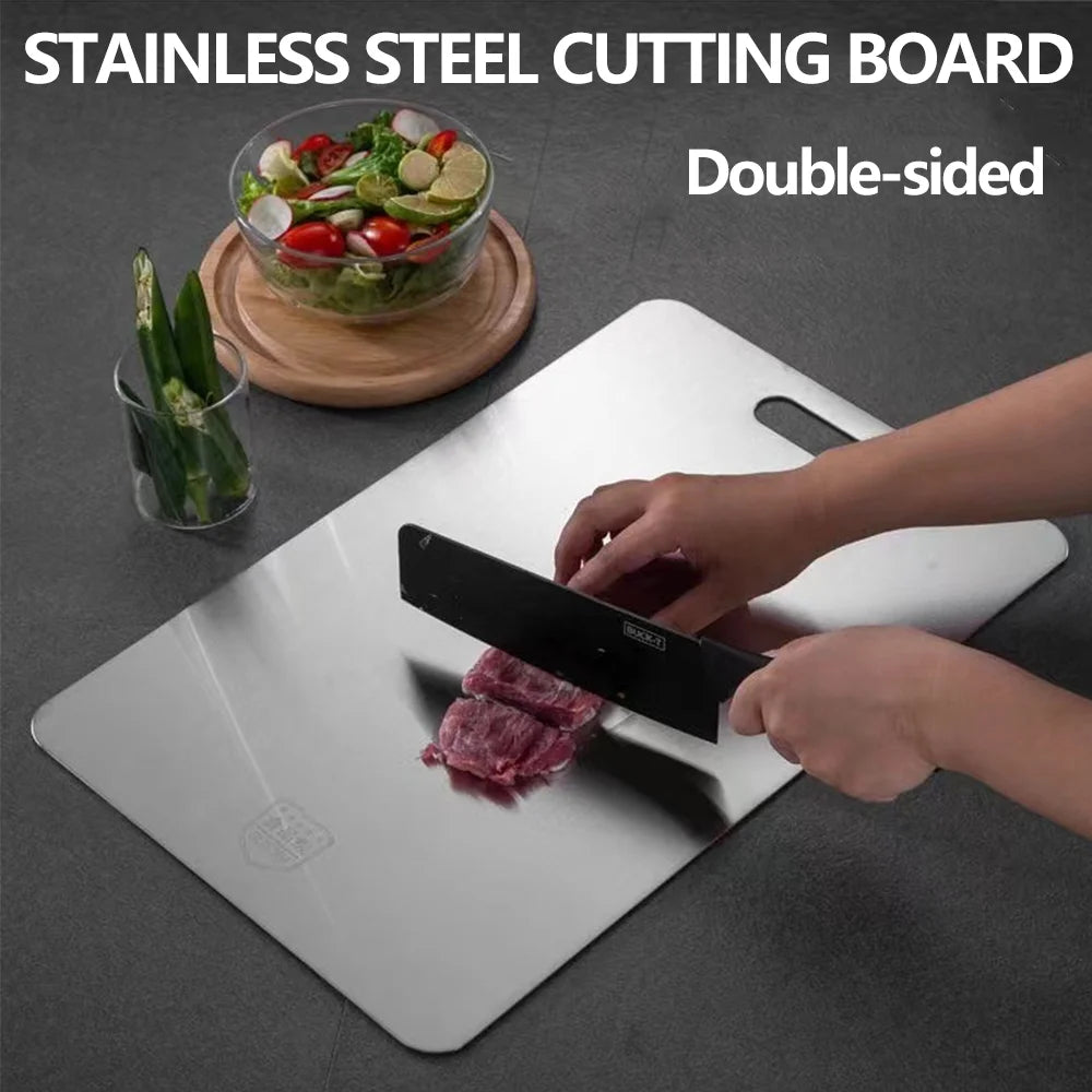 Stainless Steel Cutting Board Antibacterial Mildew Proof Dual Sided Portable