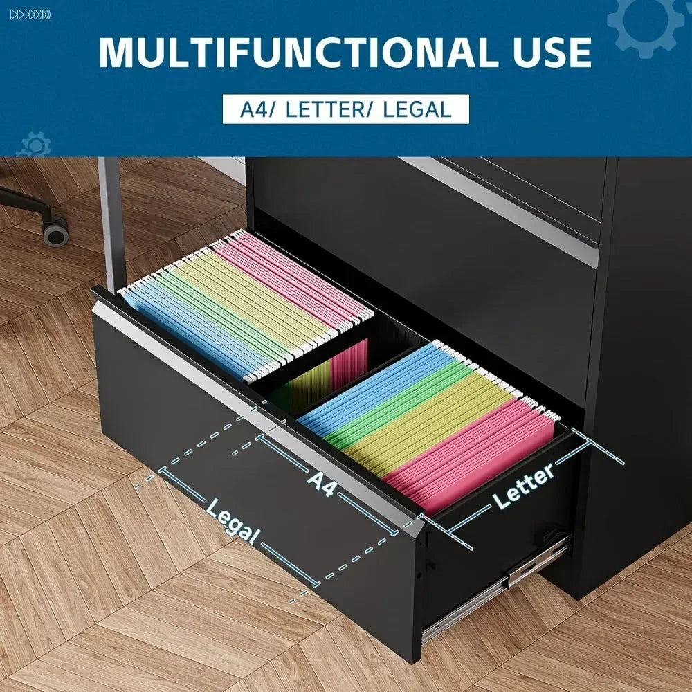 2-Drawer Metal File Cabinet With Locking Doors For Home Office