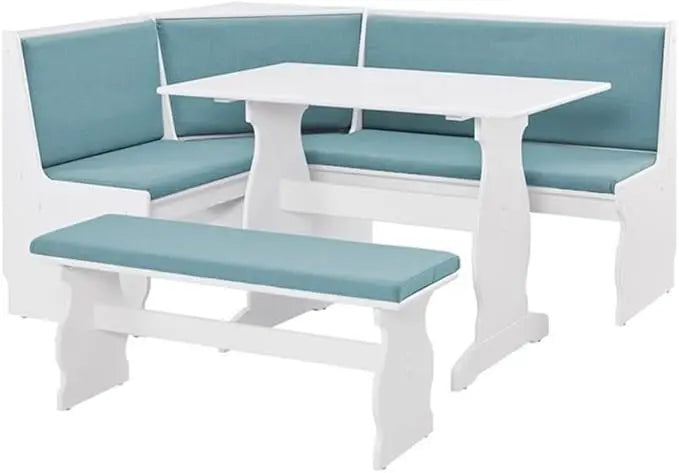 XMSJ Patio Conversation 3 Piece Nook Set With Upholstered Bench