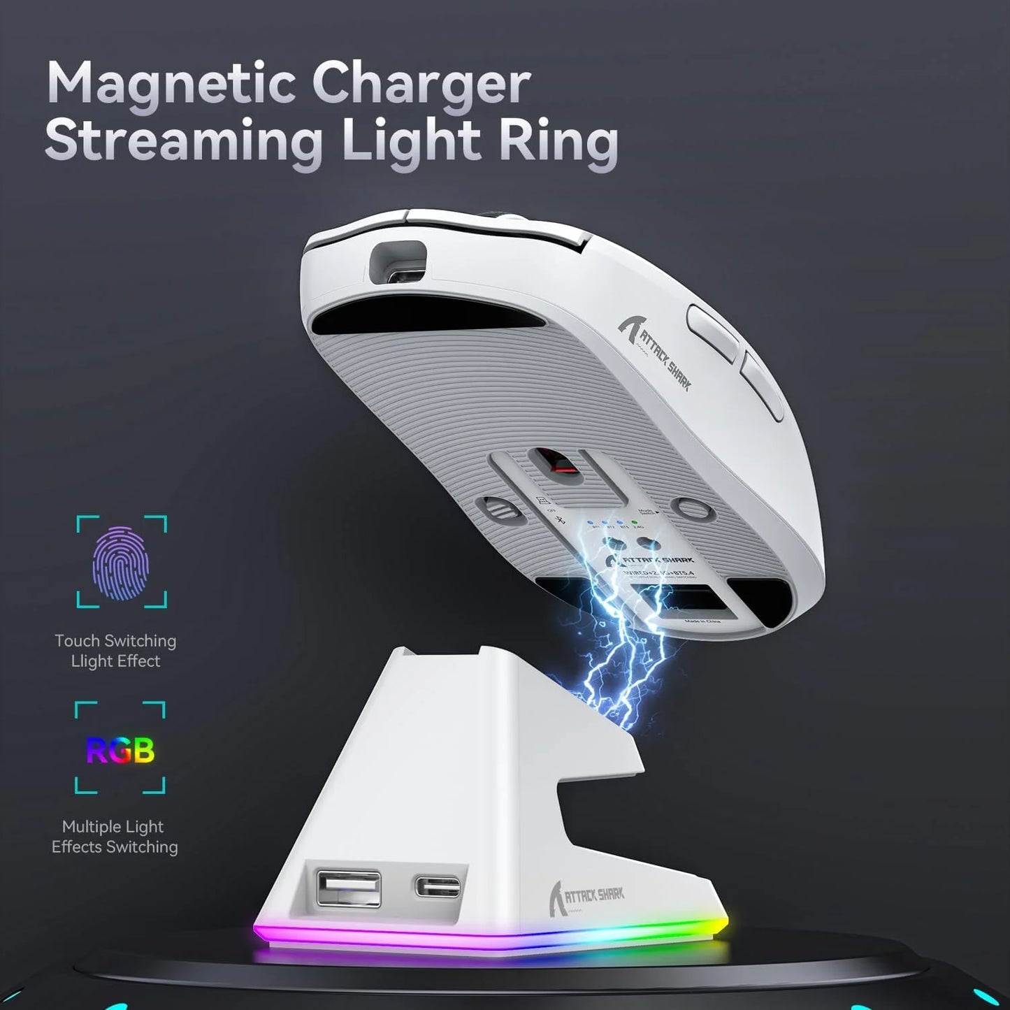 Attack Shark X6 Wireless Gaming Mouse With PAW3395 Sensor Magnetic Dock