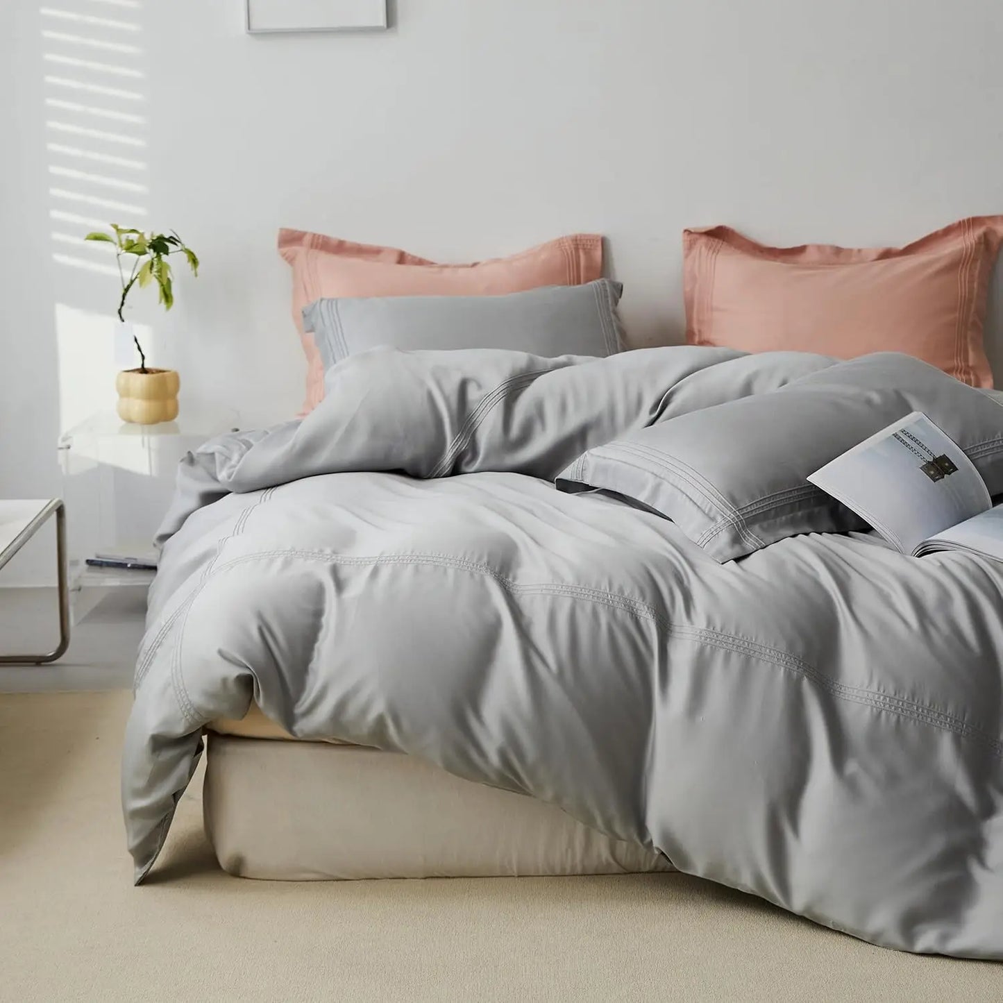 Simple And Opulence Eucalyptus Lyocell Duvet Cover Set