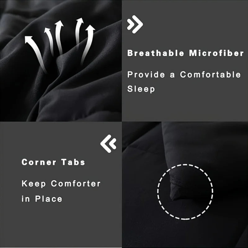 All Seasons Microfiber Bed Comforter Set With 1 Comforter And 2 Pillow Shams