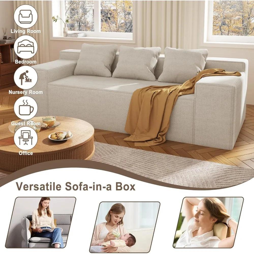 Modular Sectional Sofa Corduroy With Movable Cushions