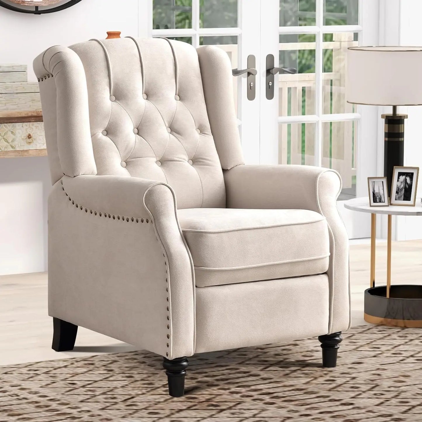 EBELLO Push Back Recliner Chair Fabric Lounge Armchair Living Room