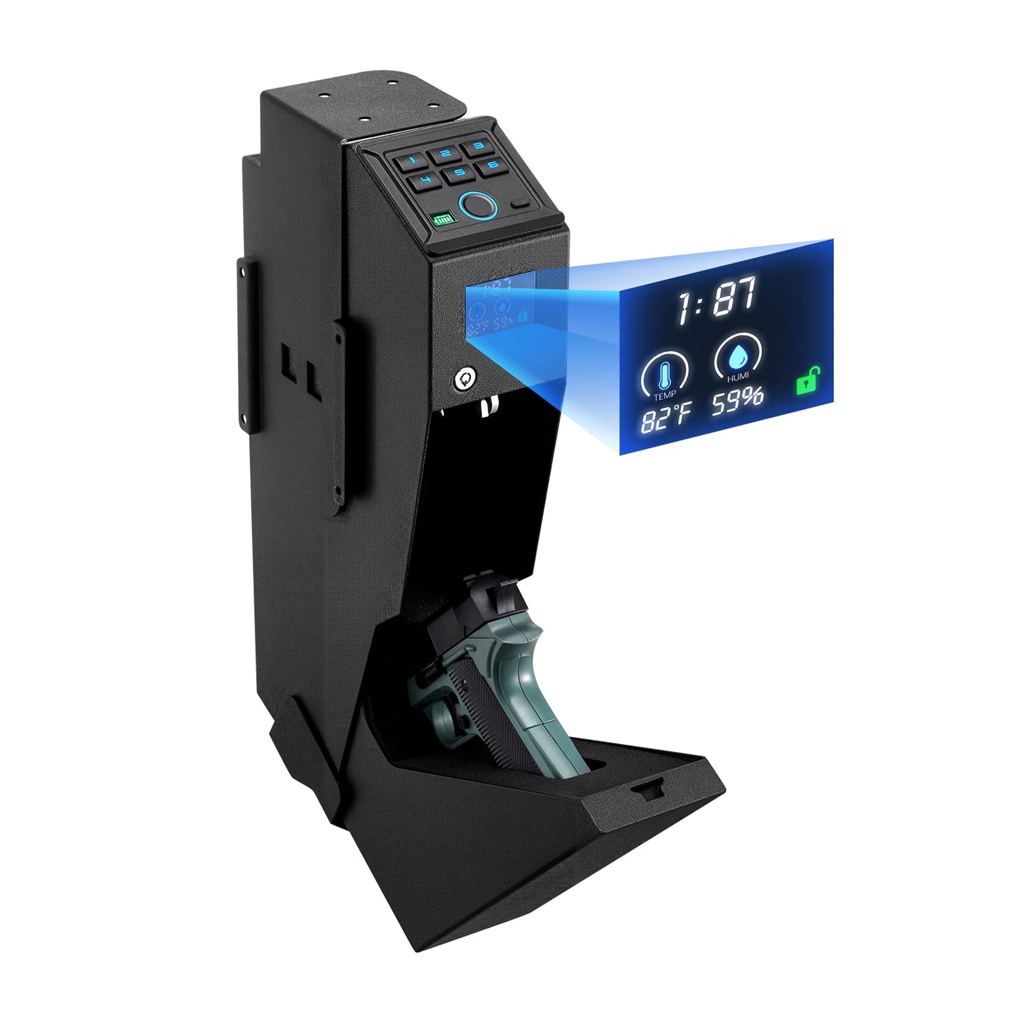 SucceBuy Gun Safe Slider 3Way With Fingerprint Code Key LED