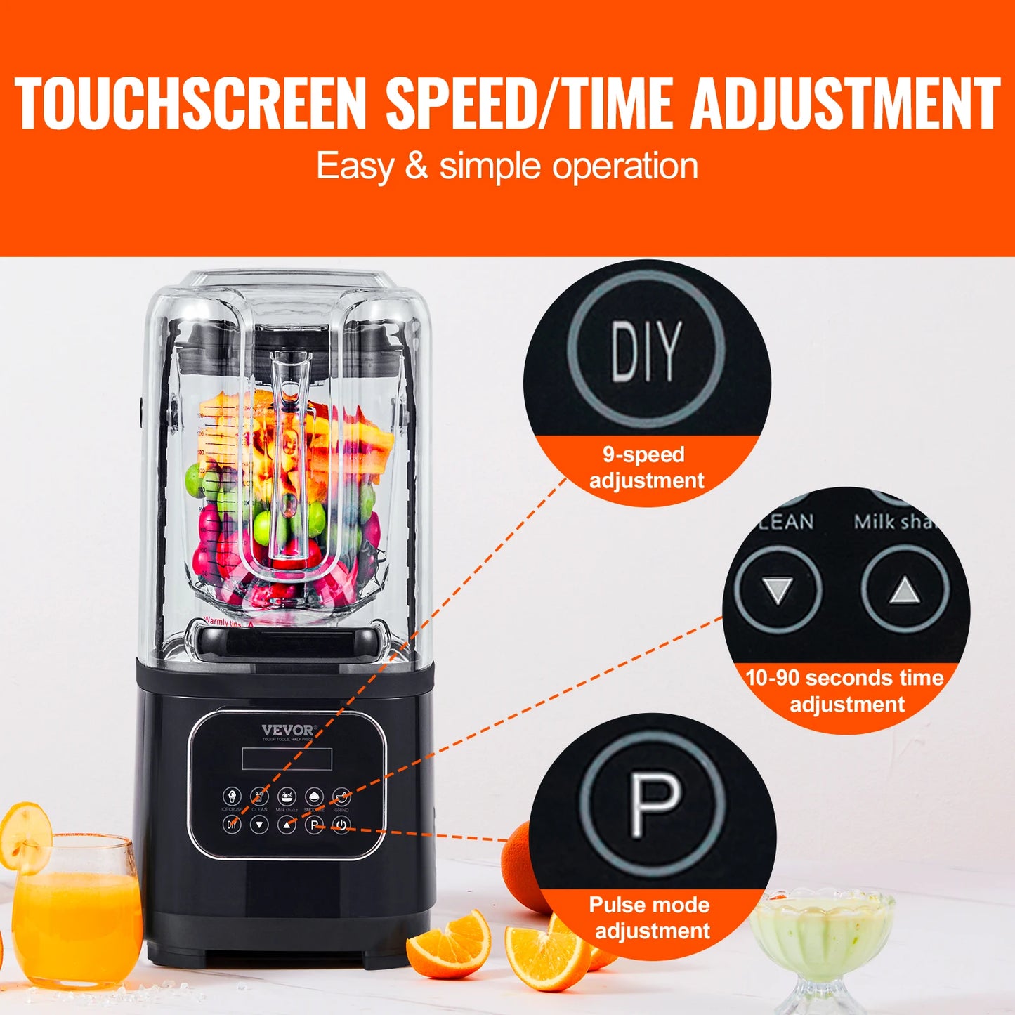 SucceBuy Commercial Blender Multifunctional Mixer for Smoothies