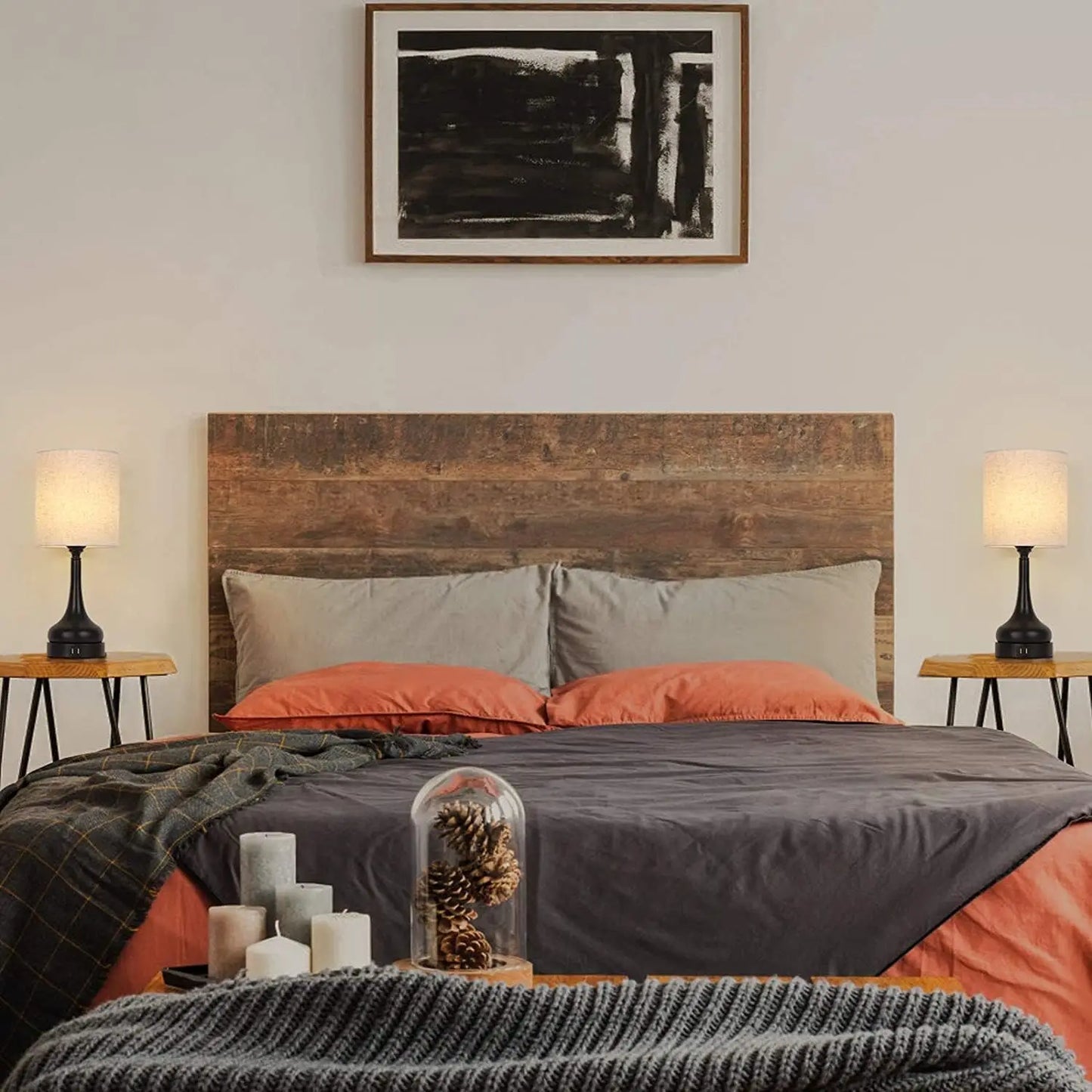 Angie's Home Store Bedside Lamp Duo With USB Charging Ports