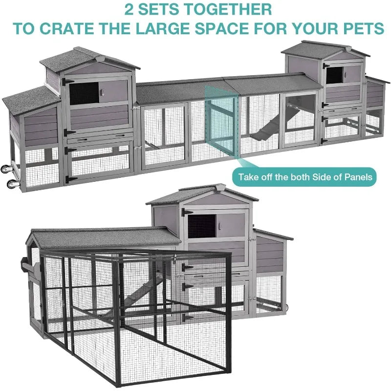 Mobile Chicken Coop With Wheels Outdoor Hen House Poultry Cage