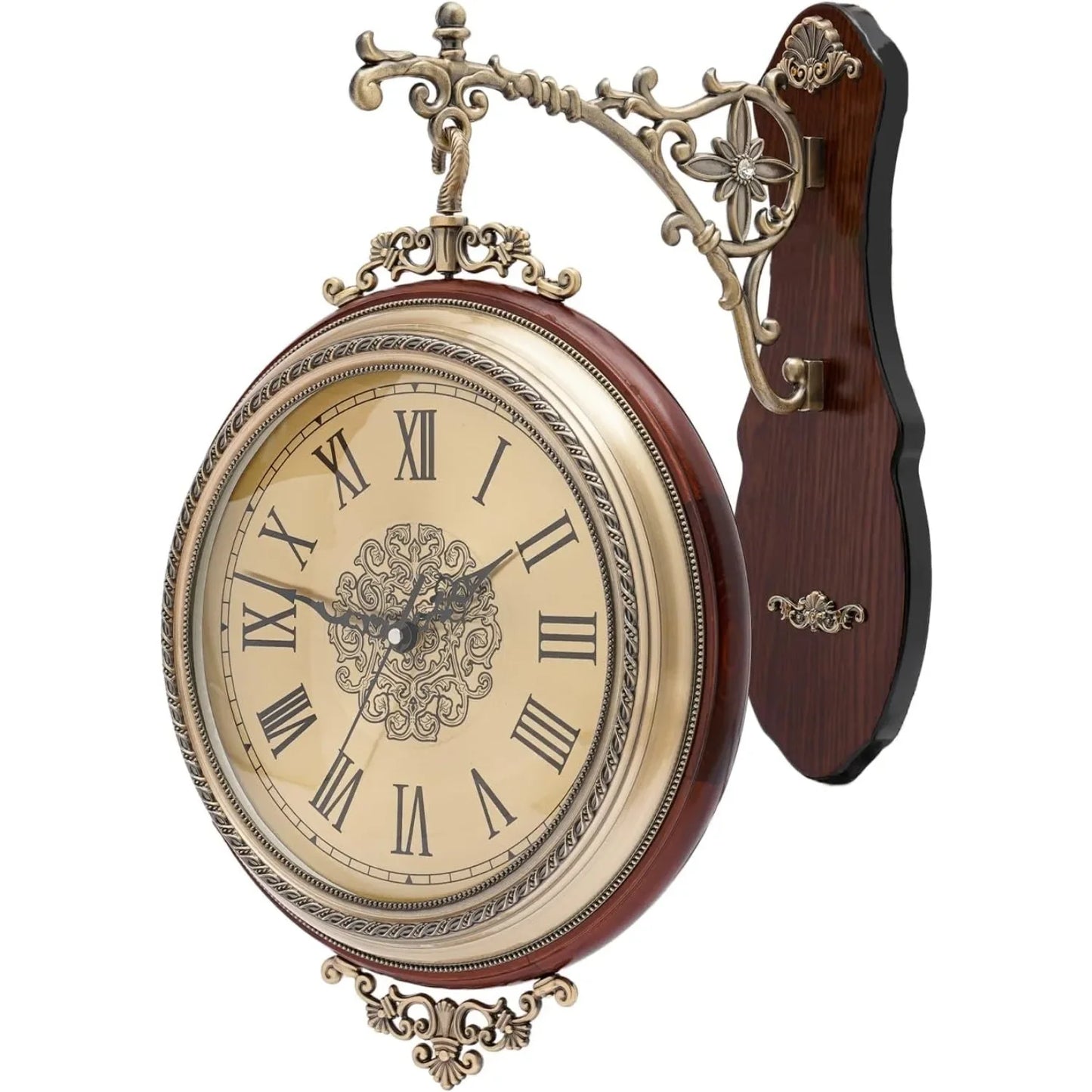 Hign-concerned Alloy European Style Double Sided Wall Clock